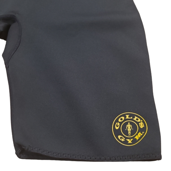 GOLD'S GYM NEOPRENE SHORTS WOMENS M/L BLACK SWEAT AID WORKOUT ARHLETIC ACTIVE - Picture 2 of 7